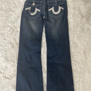True Religion LOW RISE dark washed Y2K Flare jeans size 29